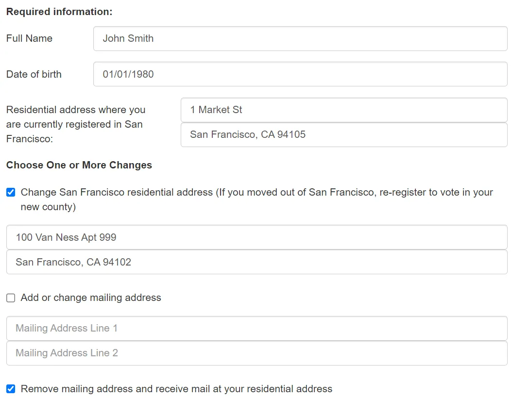 update san francisco voter registration